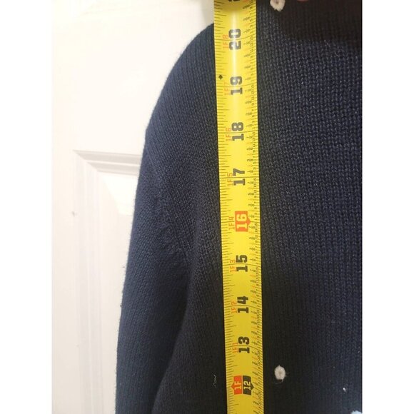 Vintage Christopher & Banks Hand Embroidery Holiday Snowman Sweater Snowflake Pa - Picture 8 of 13